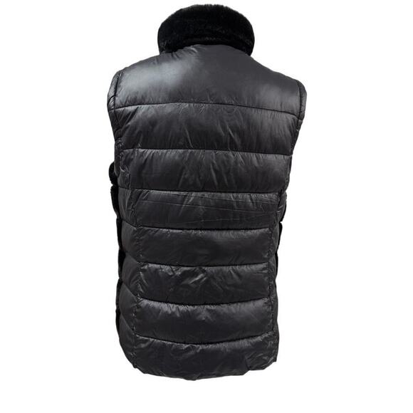 NWT Calvin Klein Womens Mixed Media Faux Fur Puffer Vest L - Picture 6 of 9